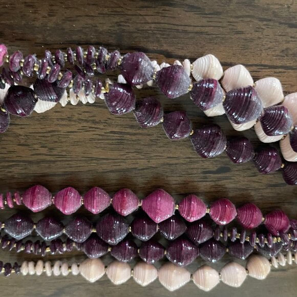 Noonday Collection Pink Paper Bead Necklace  - So Pretty - Picture 2 of 3